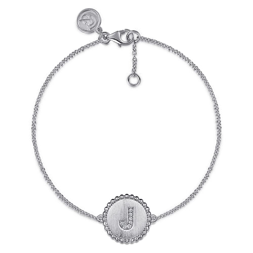 925 Sterling Silver Diamond Bujukan Initial J Bracelet