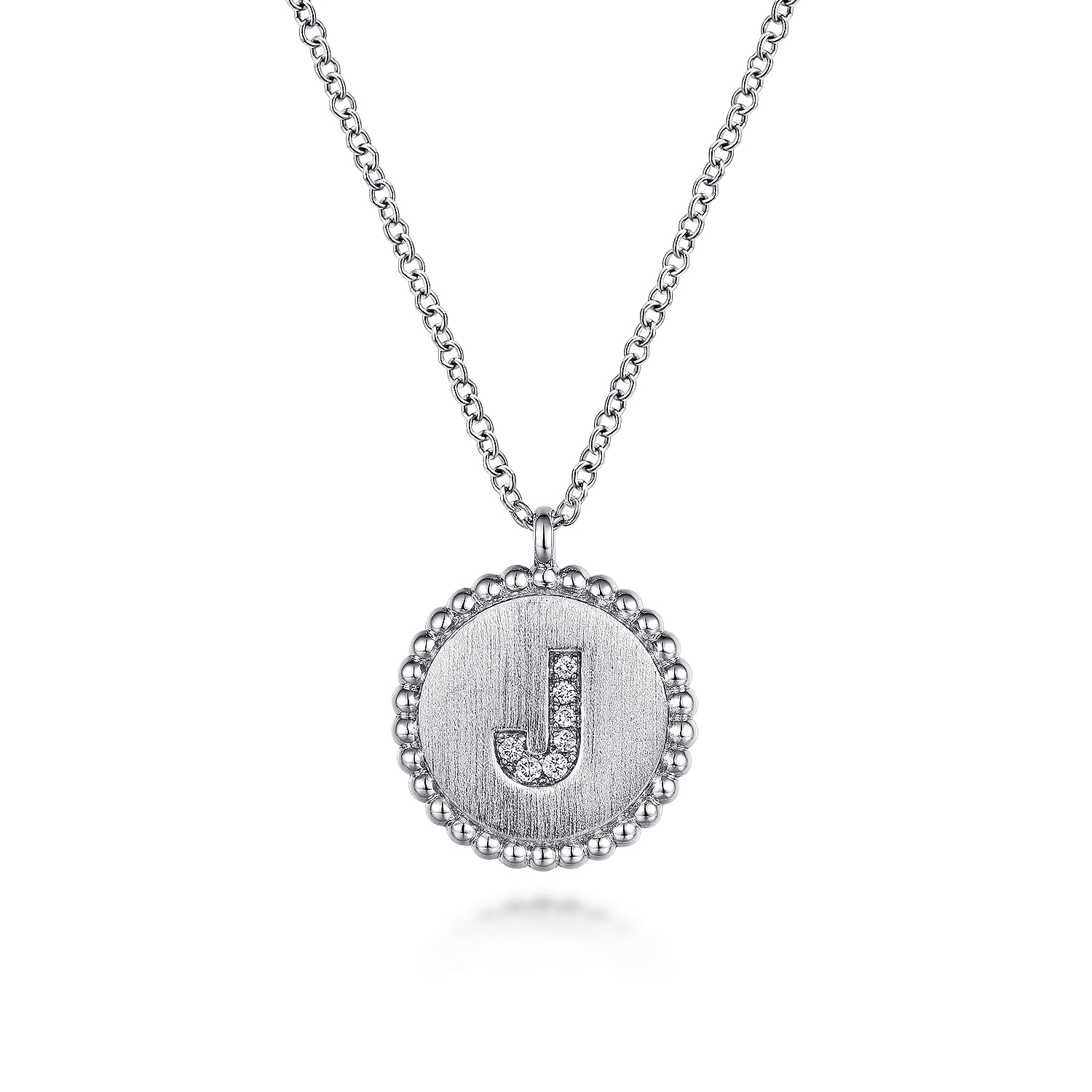 925 Sterling Silver Diamond Bujukan Initial J Necklace