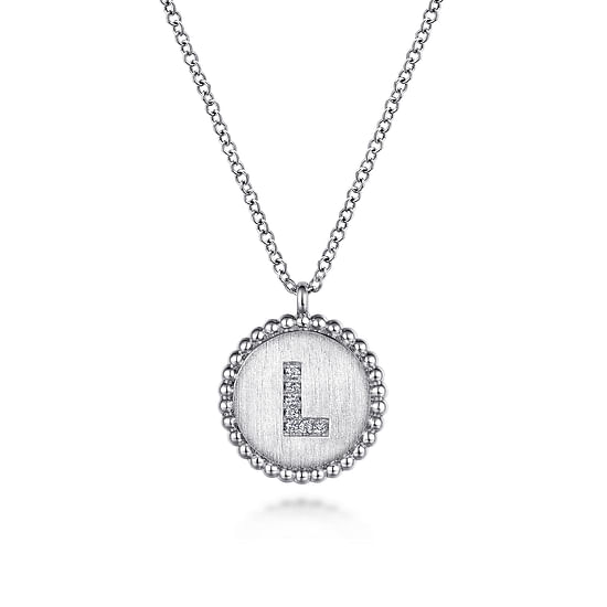 Gabriel - 925 Sterling Silver Diamond Bujukan Initial L Necklace