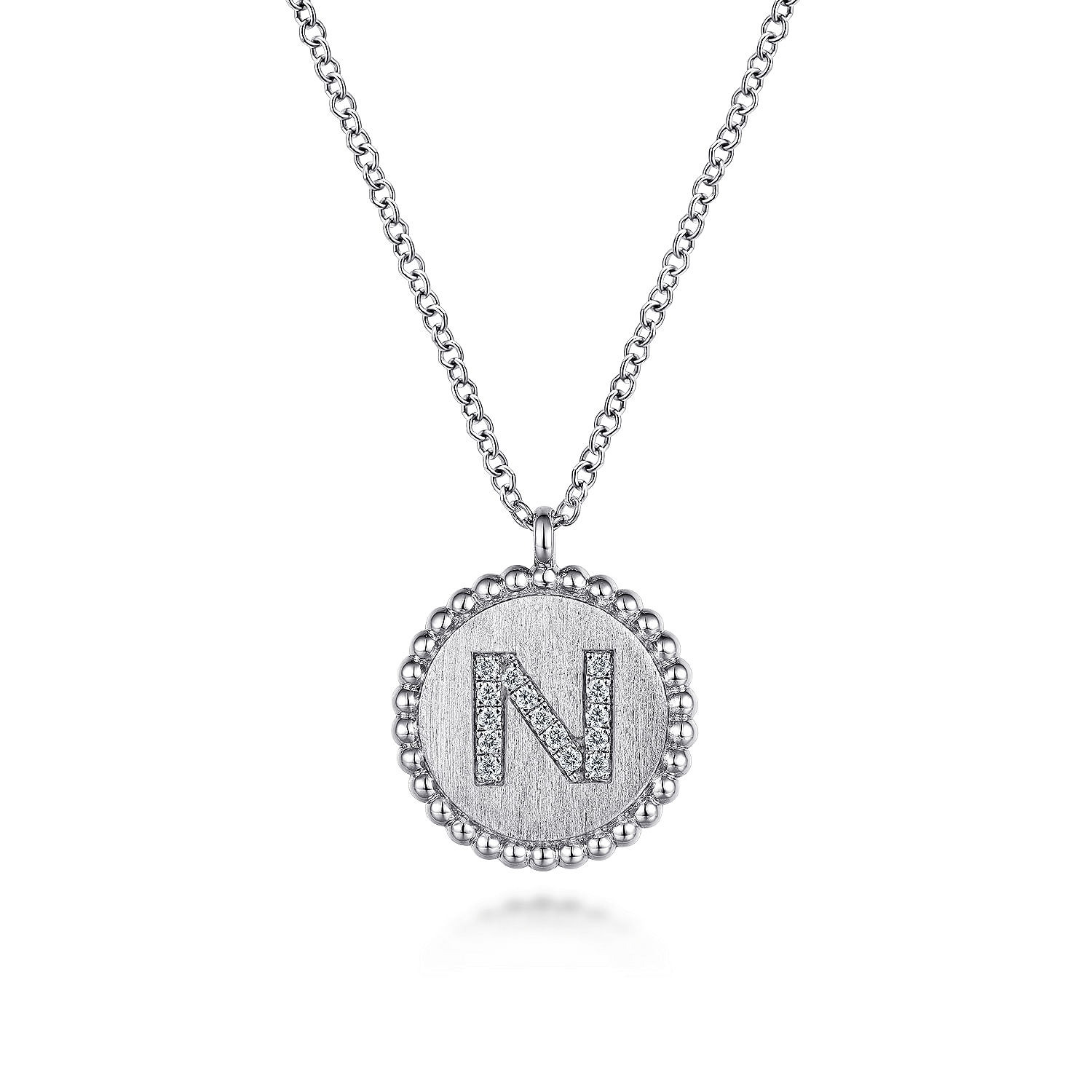 925 Sterling Silver Diamond Bujukan Initial N Necklace