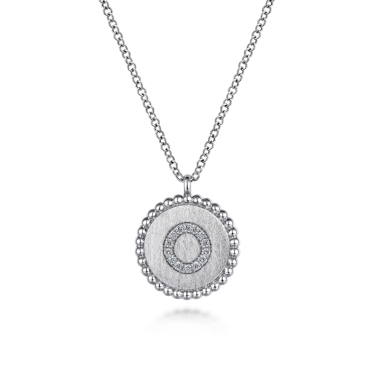 Gabriel - 925 Sterling Silver Diamond Bujukan Initial O Necklace