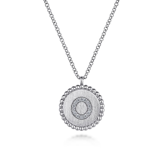 Gabriel - 925 Sterling Silver Diamond Bujukan Initial O Necklace