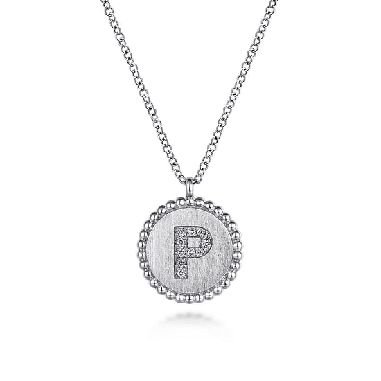 Gabriel - 925 Sterling Silver Diamond Bujukan Initial P Necklace