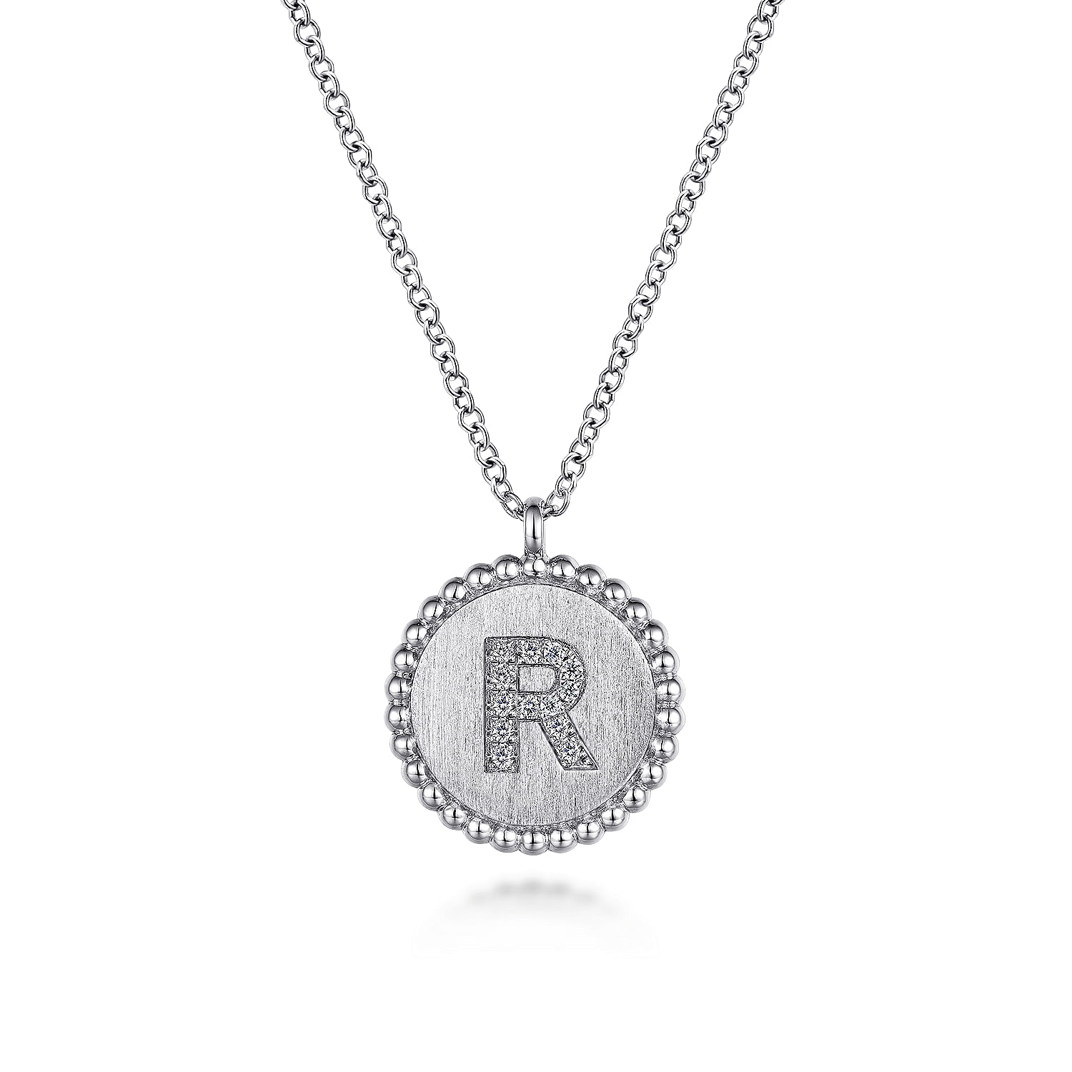 Gabriel - 925 Sterling Silver Diamond Bujukan Initial R Necklace