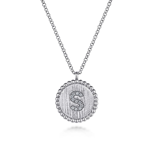 925 Sterling Silver Diamond Bujukan Initial S Necklace