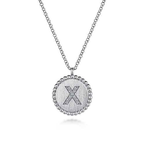 925 Sterling Silver Diamond Bujukan Initial X Necklace