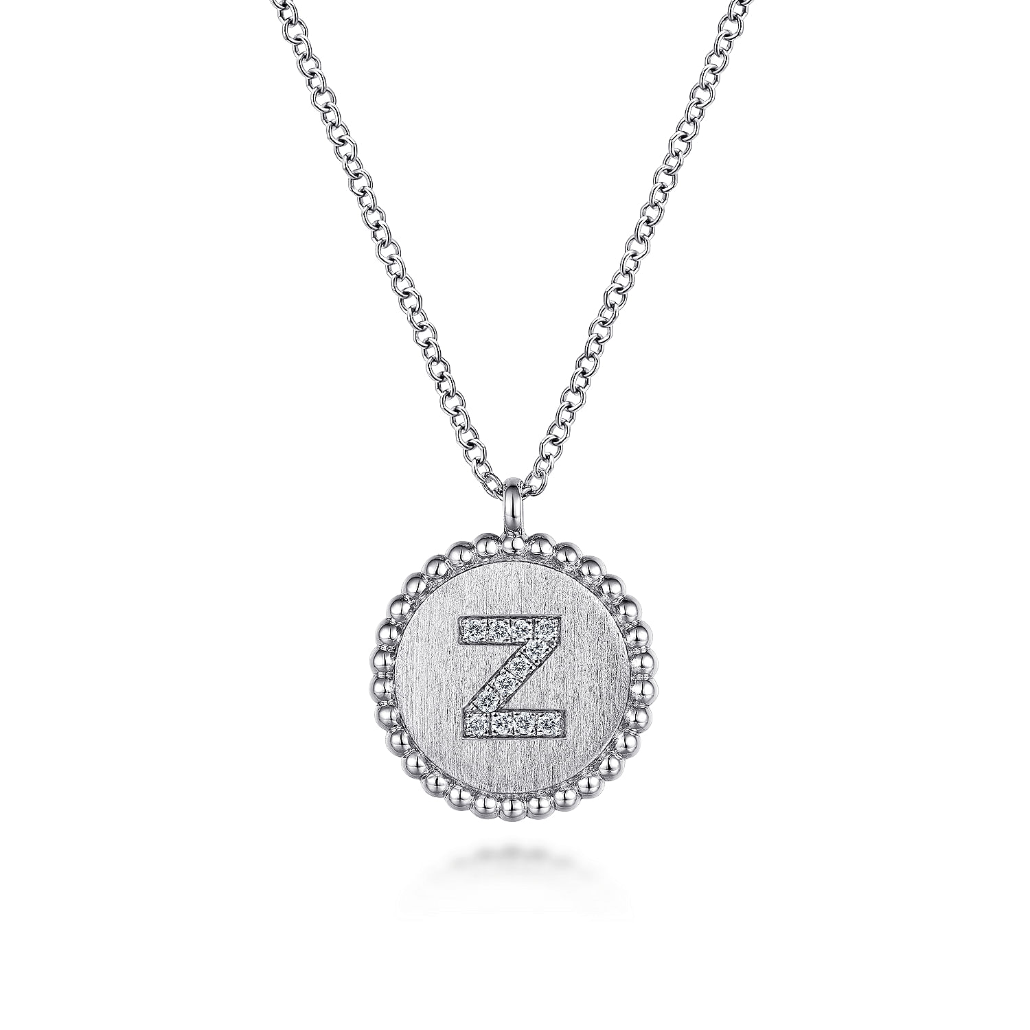 Gabriel - 925 Sterling Silver Diamond Bujukan Initial Z Necklace