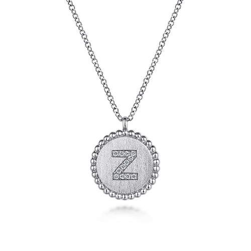 925 Sterling Silver Diamond Bujukan Initial Z Necklace