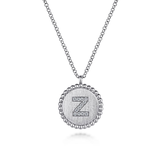 Gabriel - 925 Sterling Silver Diamond Bujukan Initial Z Necklace