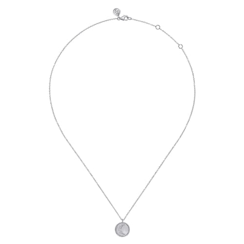 925 Sterling Silver Diamond Bujukan Moon Medallion Pendant Necklace