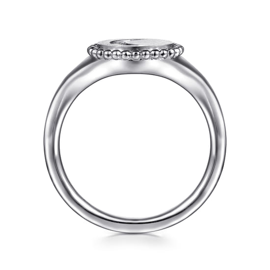 925 Sterling Silver Diamond Bujukan Moon Signet Ring angle 2