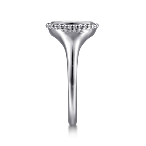 925 Sterling Silver Diamond Bujukan Moon Signet Ring