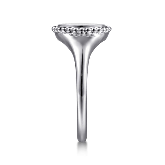 925 Sterling Silver Diamond Bujukan Moon Signet Ring angle 4