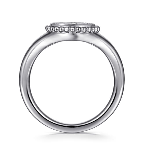 925 Sterling Silver Diamond Bujukan Paw Print Medallion Ladies Ring 925 Sterling Silver Diamond Bujukan Paw Print Medallion Ladies Ring