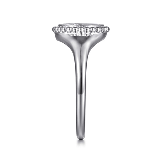925 Sterling Silver Diamond Bujukan Paw Print Medallion Ladies Ring angle 4