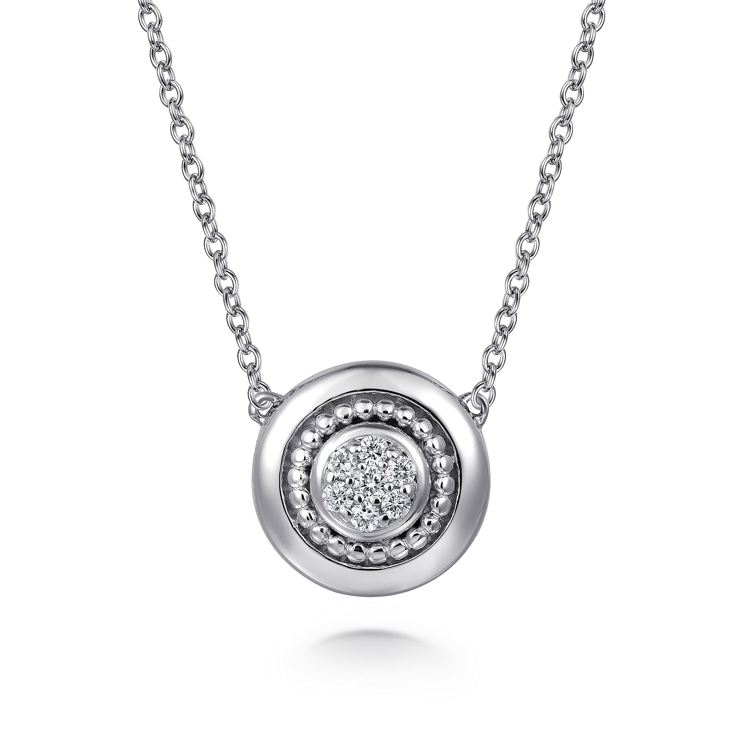 Gabriel - 925 Sterling Silver Diamond Pendant Necklace