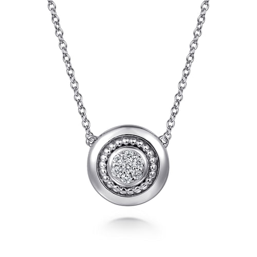 925 Sterling Silver Diamond Pendant Necklace