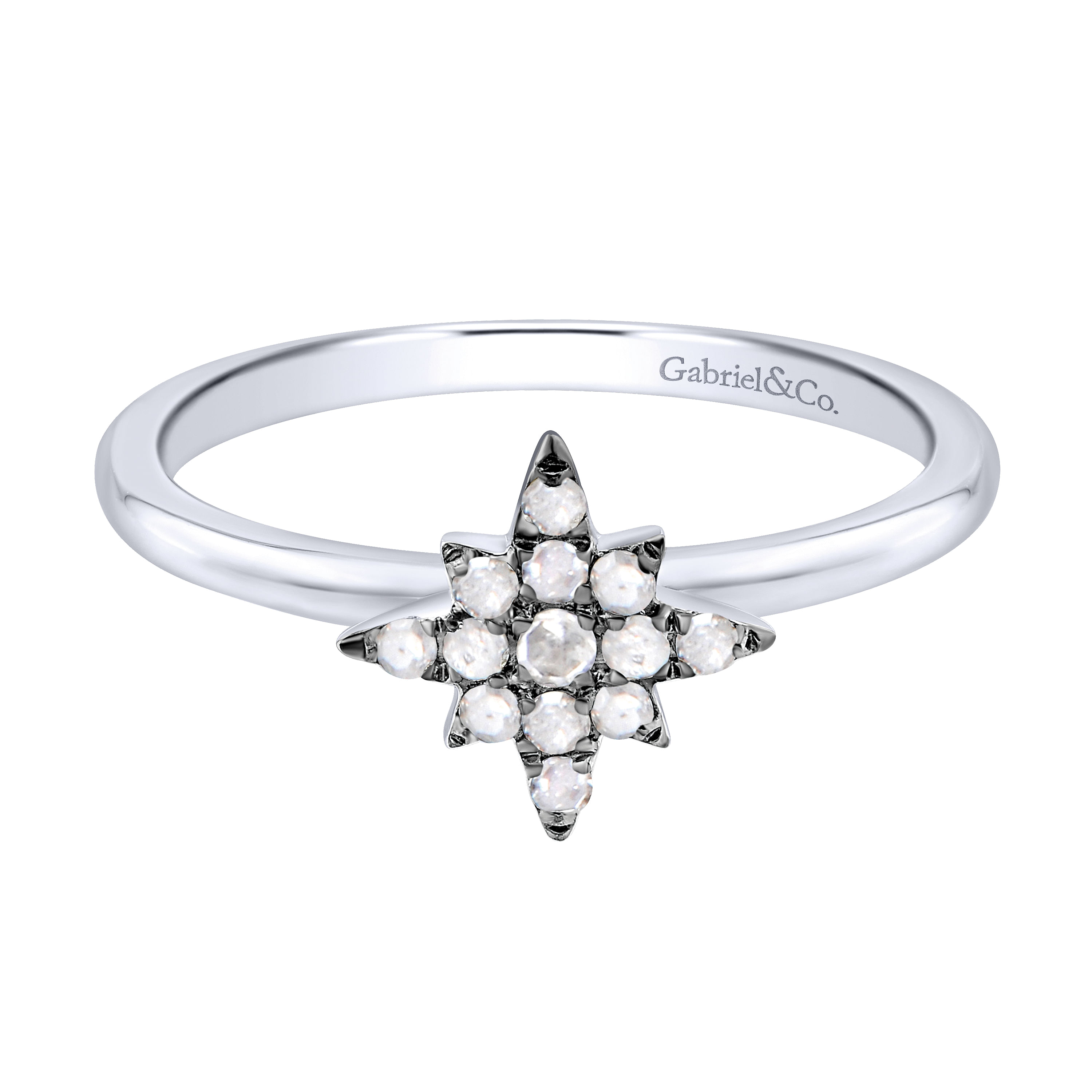 Gabriel - 925 Sterling Silver Diamond Star Cluster Ring