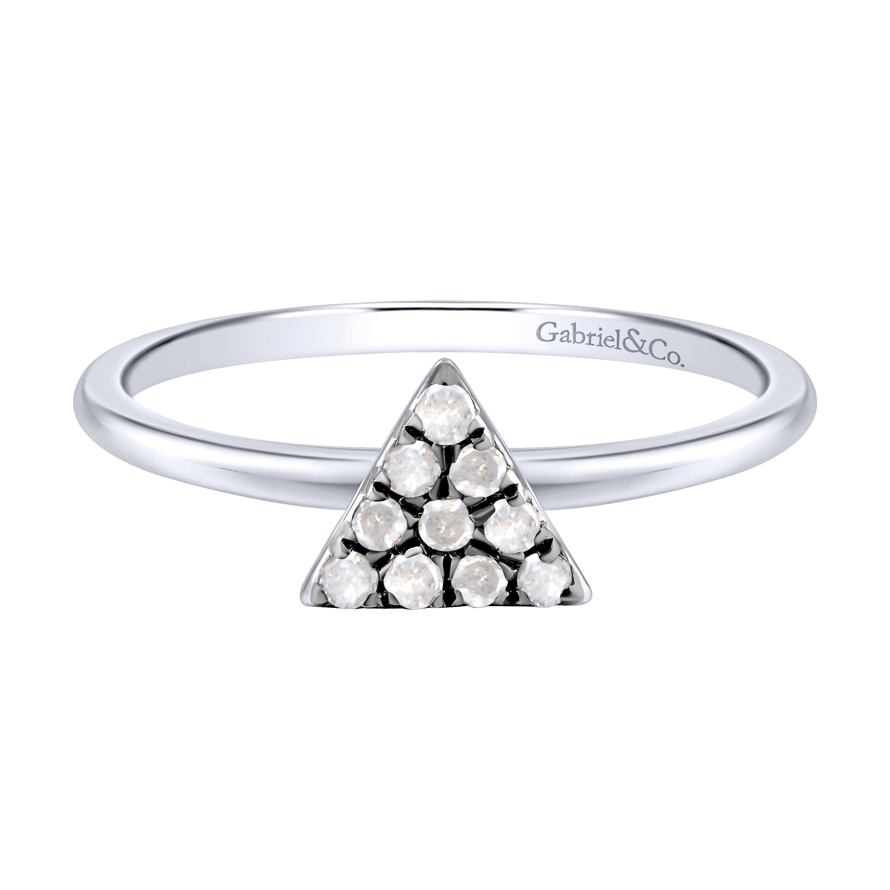 Gabriel - 925 Sterling Silver Diamond Triangle Ring