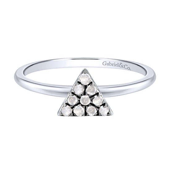 Gabriel - 925 Sterling Silver Diamond Triangle Ring