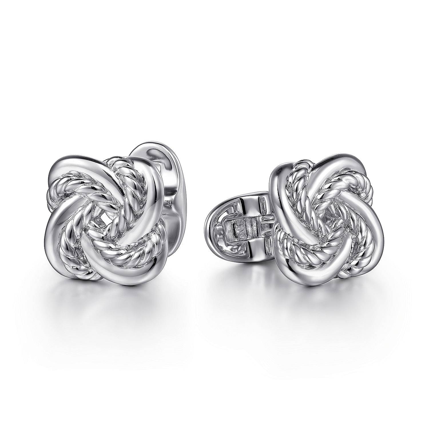 925 Sterling Silver Double Love Knot Cufflinks