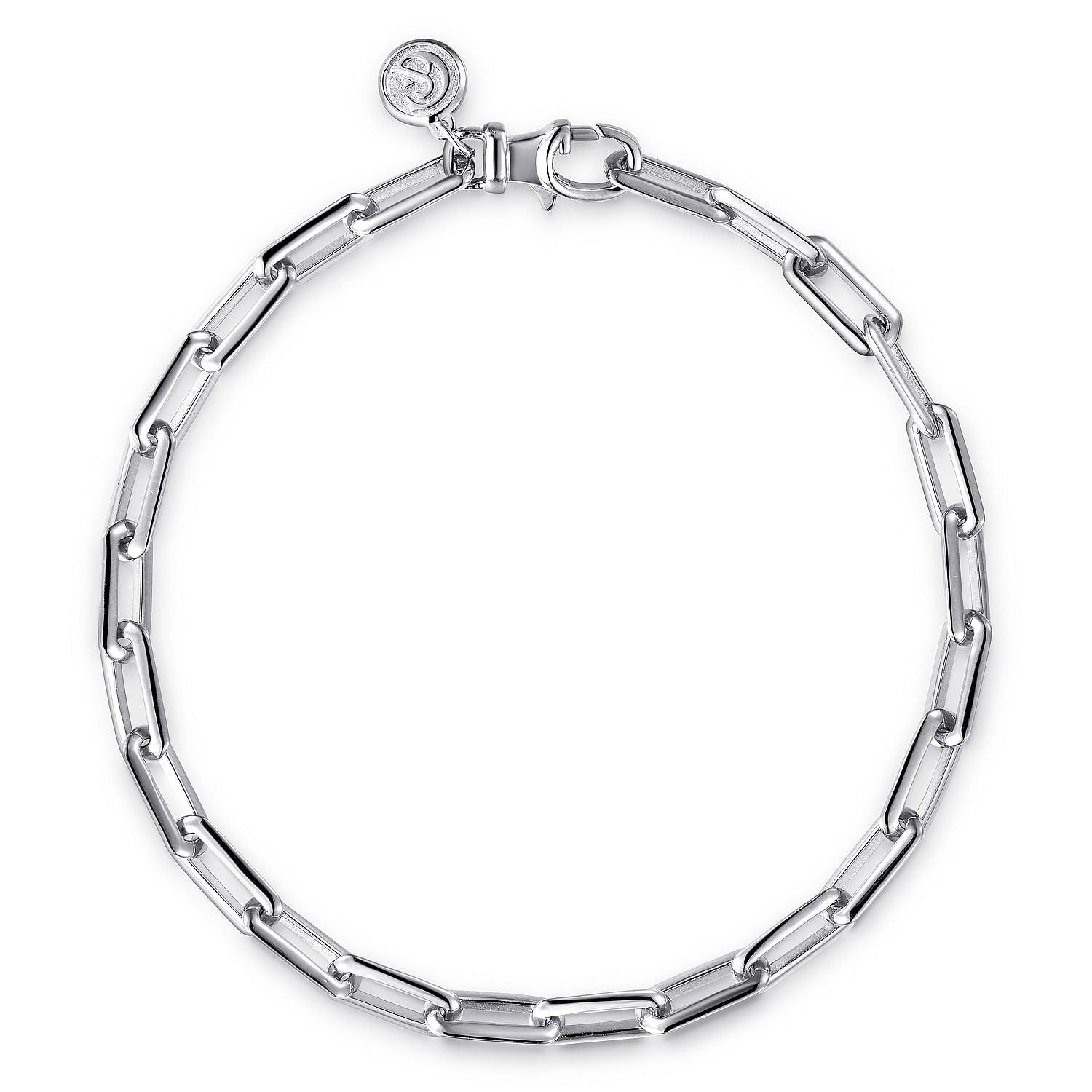 Gabriel - 925 Sterling Silver Elongated Chain Bracelet