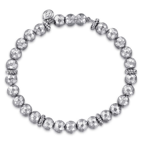 925 Sterling Silver Faceted Bead Bracelet