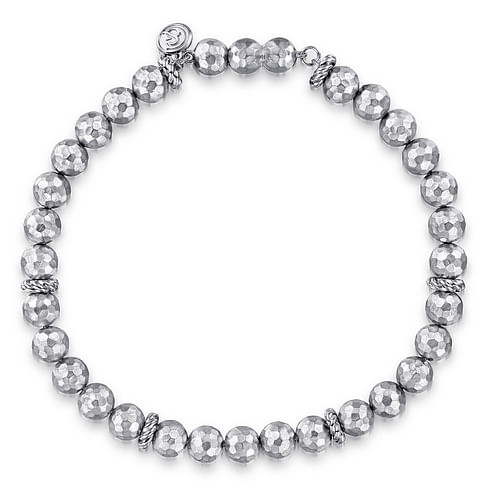 925 Sterling Silver Faceted Bead Bracelet