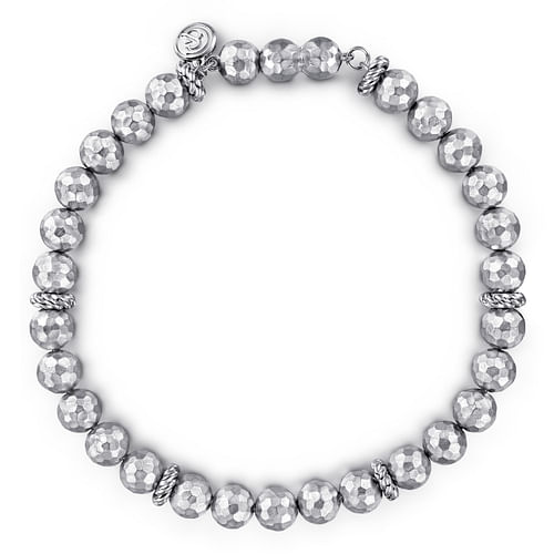 925 Sterling Silver Faceted Bead Bracelet