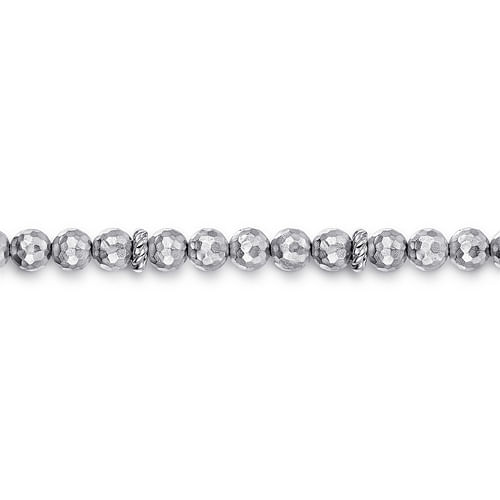 925 Sterling Silver Faceted Bead Bracelet