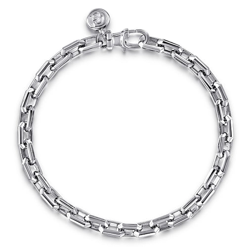 925 Sterling Silver Faceted Chain Bracelet