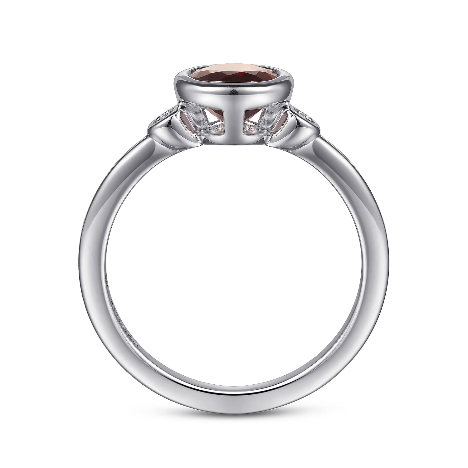 925 Sterling Silver Garnet and Diamond Ring