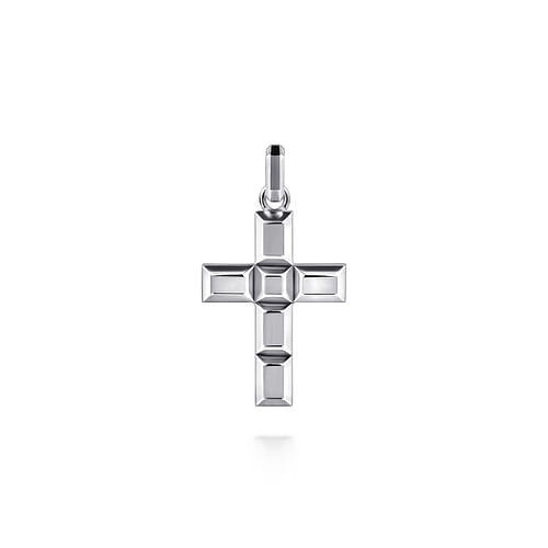 925 Sterling Silver Geometric Cross Pendant