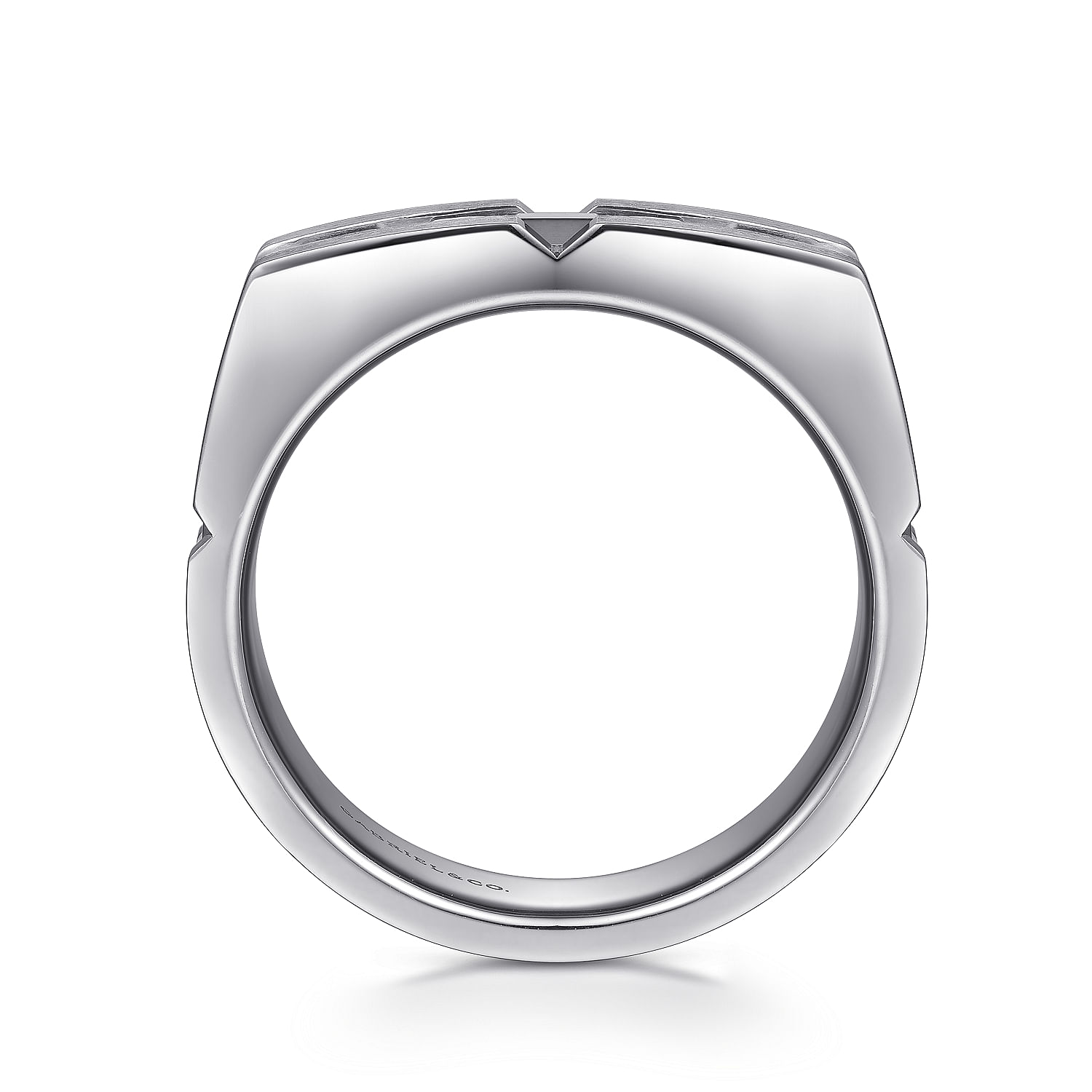 925 Sterling Silver Geometric Men's Ring in Satin Finish