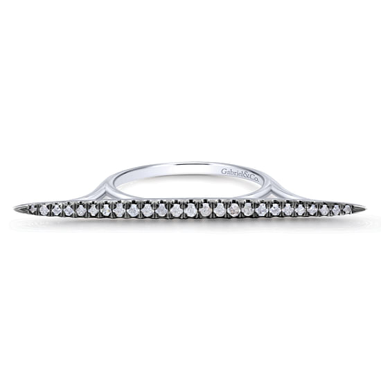 Gabriel - 925 Sterling Silver Horizontal Diamond Spike Ring