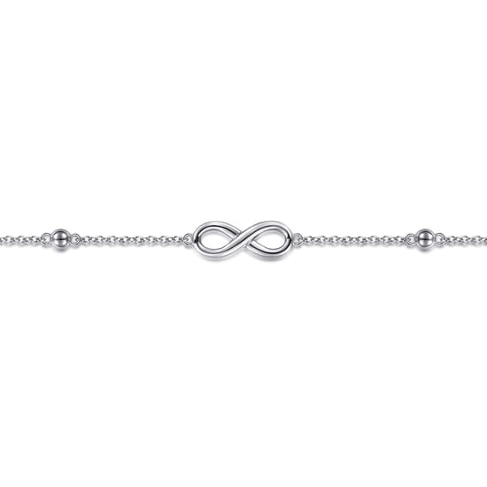 925 Sterling Silver Infinity Anklet Bracelet angle 2