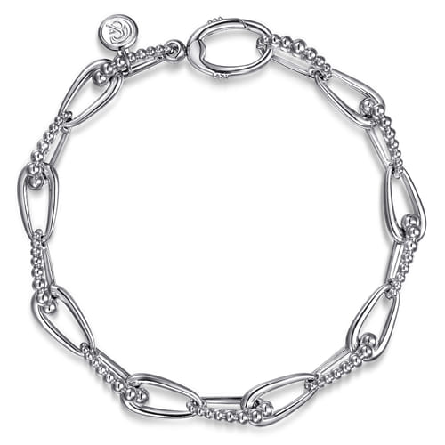 925 Sterling Silver Link Chain Bracelet-Bujukan 