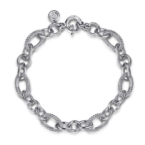 925 Sterling Silver Link Chain Bracelet-Bujukan 925 Sterling Silver Link Chain Bracelet-Bujukan
