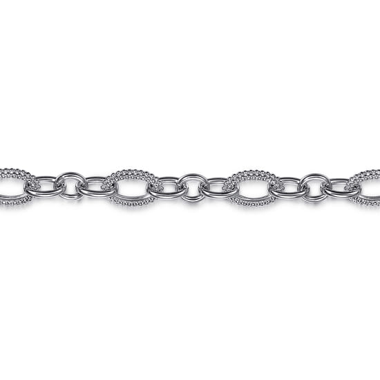 925 Sterling Silver Link Chain Bracelet-Bujukan  angle 2