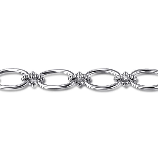 925 Sterling Silver Link Chain Bracelet-Bujukan angle 2