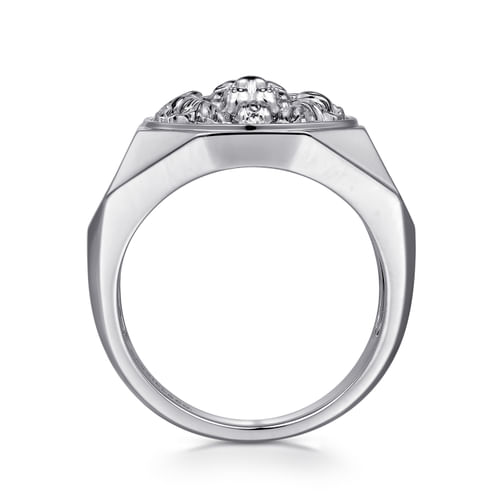 925 Sterling Silver Lion Head Ring in High Polished Finish