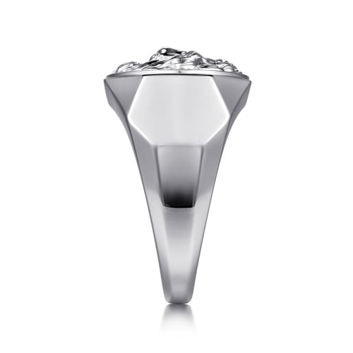 925 Sterling Silver Lion Head Ring in High Polished Finish