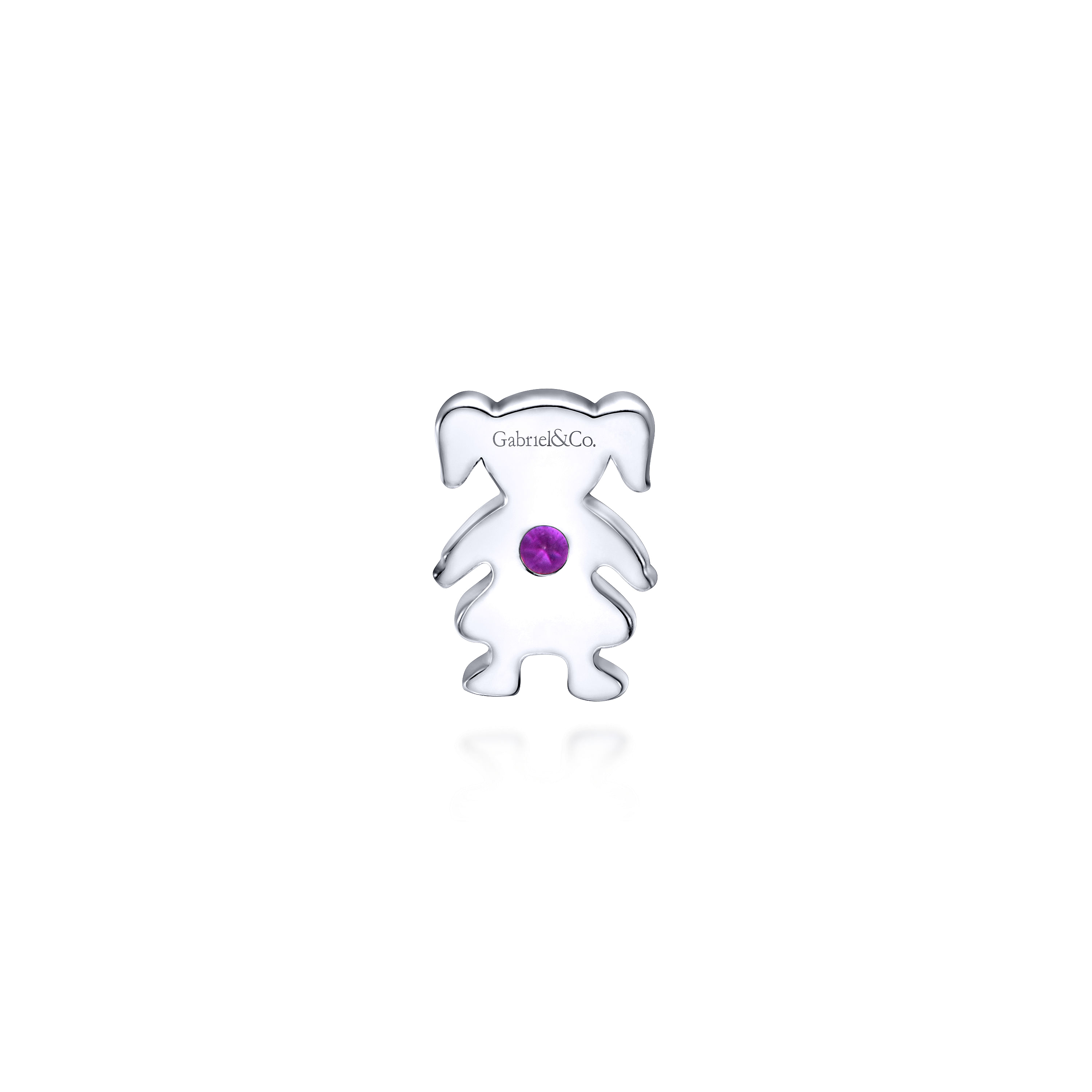 925 Sterling Silver Little Girl Pendant with Amethyst Stone
