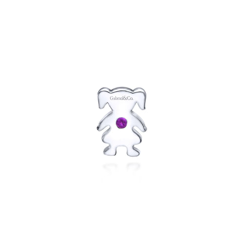 925 Sterling Silver Little Girl Pendant with Amethyst Stone