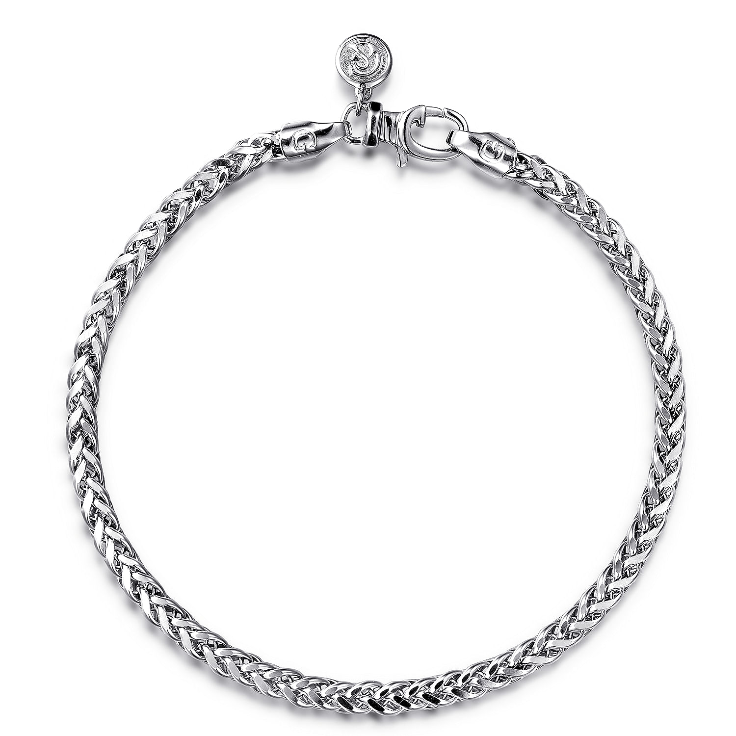 Gabriel - 925 Sterling Silver Men's Wheat Chain Bracelet 