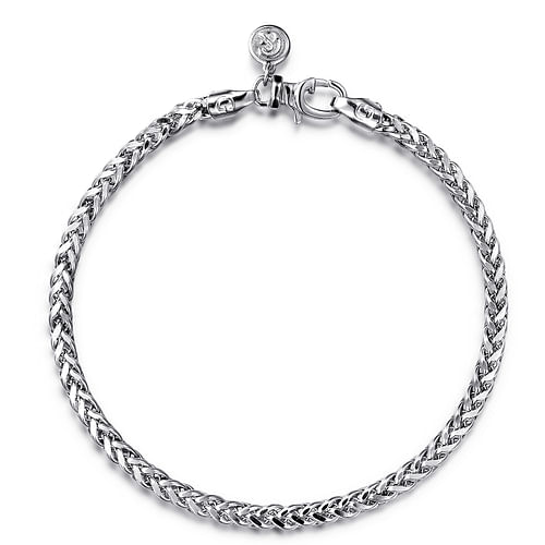 925 Sterling Silver Men's Wheat Chain Bracelet 