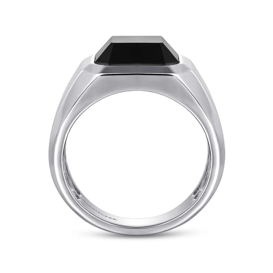 925 Sterling Silver Onyx Signet Ring  angle 2