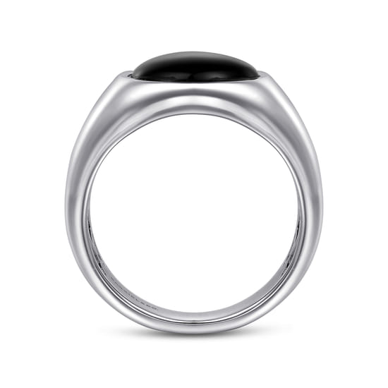 925 Sterling Silver Onyx Signet Ring angle 2