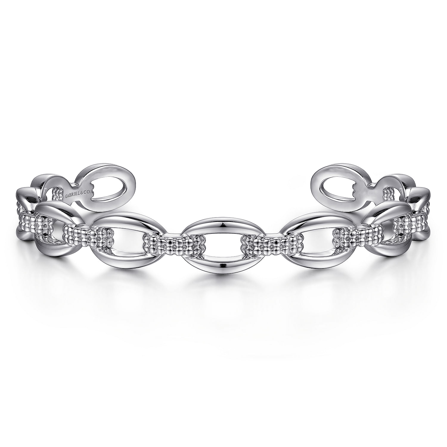 925 Sterling Silver Oval Link Cuff 