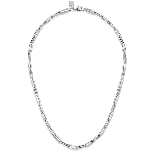 925 Sterling Silver Paper Clip Chain Necklace 925 Sterling Silver Paper Clip Chain Necklace